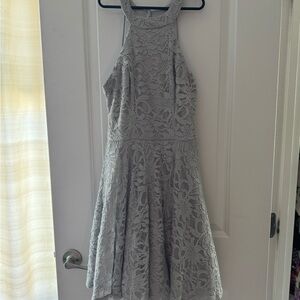 Elegant Gray Lace Dress